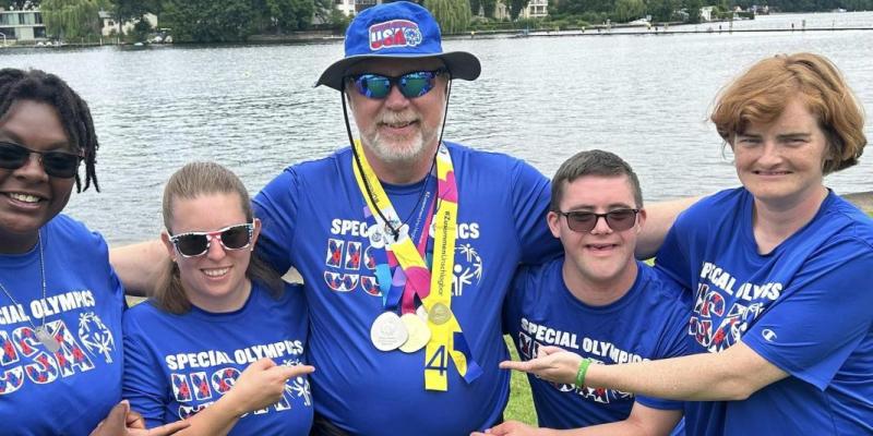 Coleman and team showcasing their World Games medals