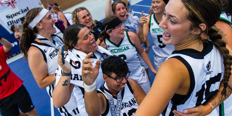 Team Michigan celebrates 3x3 victory
